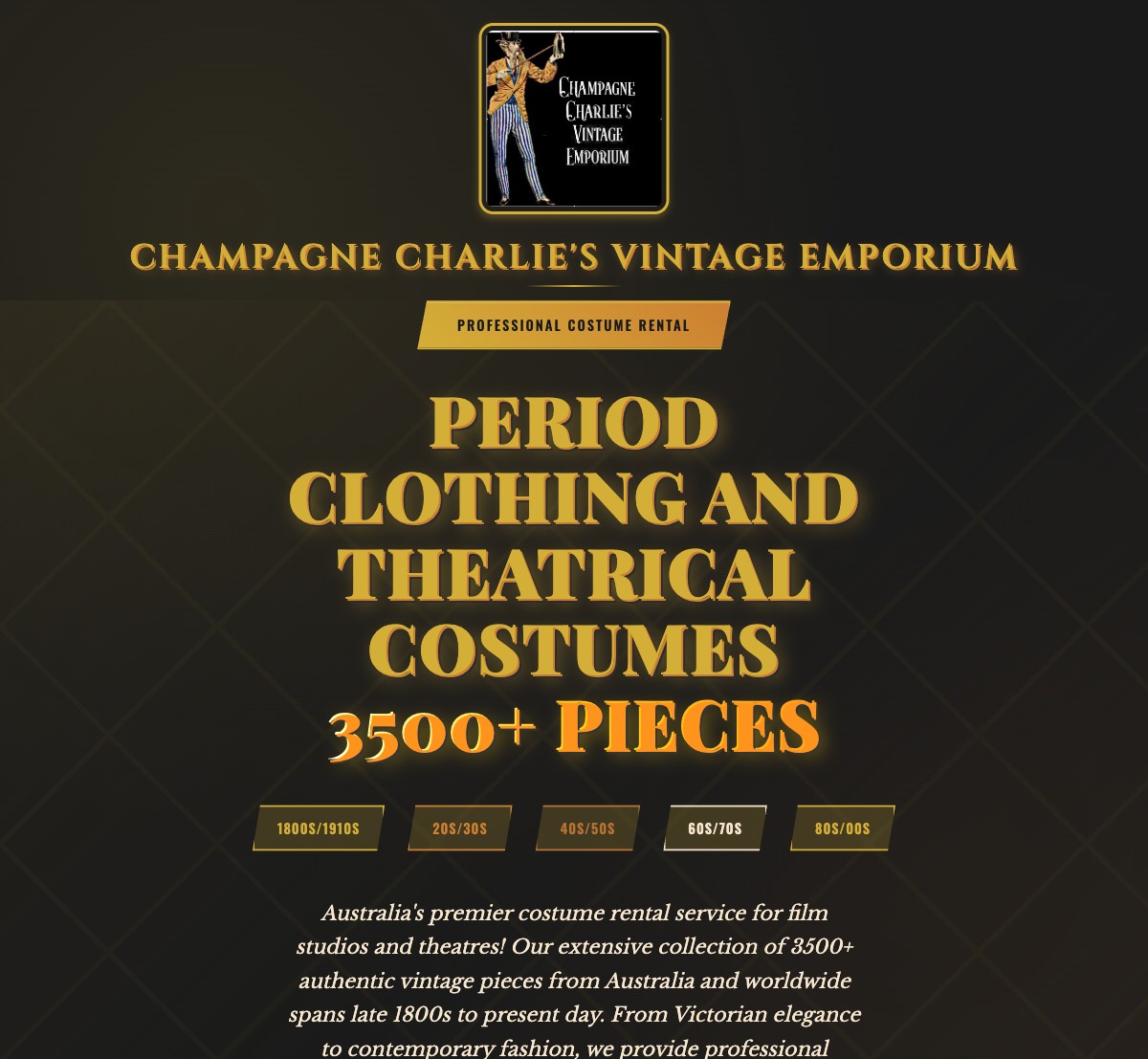Champagne Charlie's Vintage Emporium — main website